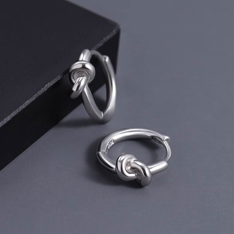 Men’s Twin Knot Hoop Earrings – Trendy Geometric Fashion Jewelry