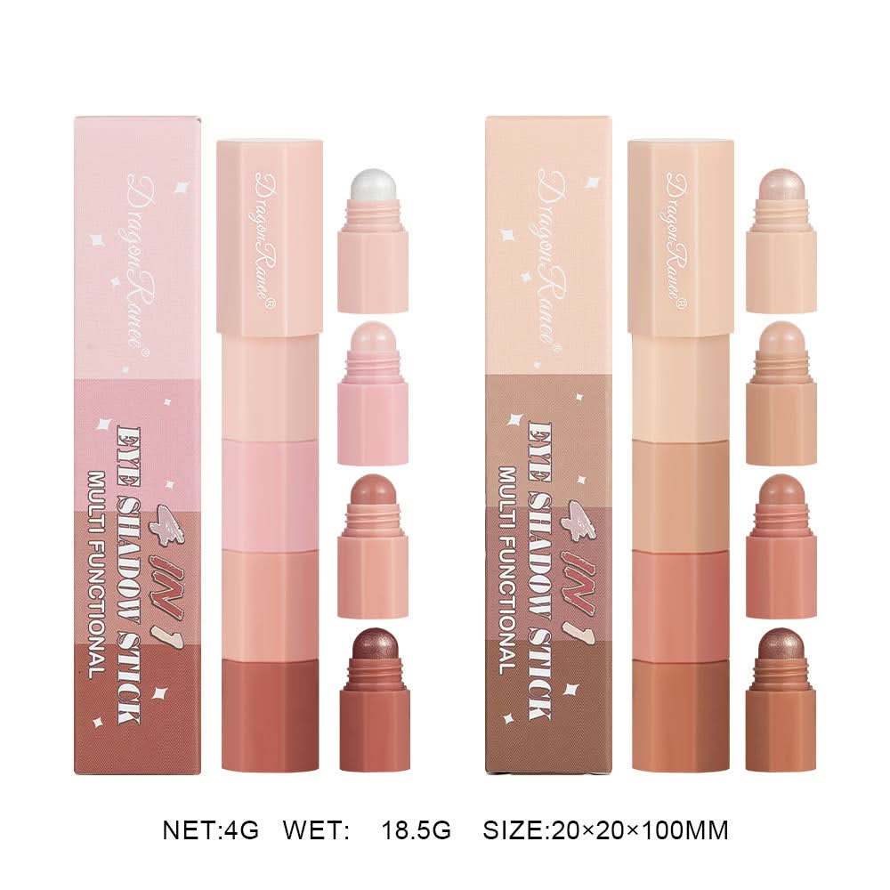 Dragon Ranee Waterproof 4-Color Eyeshadow Stick Set – Pearlescent & Matte