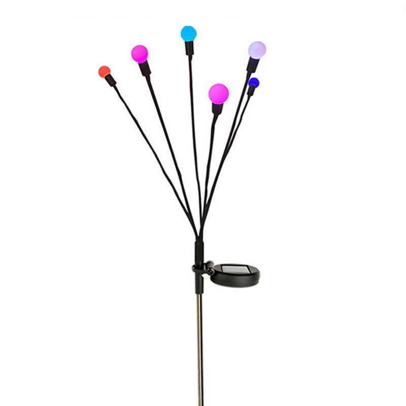 Solar Firefly Garden Lights – 6-Head LED Landscape Stakes for Courtyard & Lawn Decor