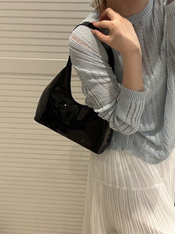 Retro Leather Shoulder Bag – Classic PU Underarm Purse for Women