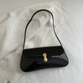Women's Small Shoulder Bag – Retro French-Style Armpit Bag with Lock Closure