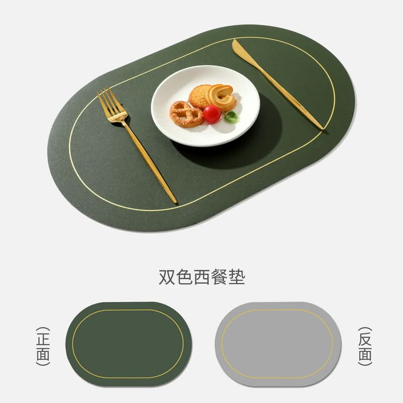 Leather PVC Non-Slip Dining Table Mat