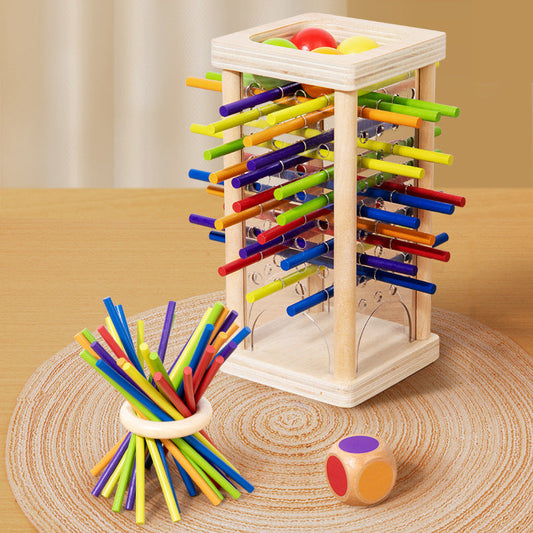 Montessori Learning Toy – 3-in-1 Color Sorting Stick Game Educational Wooden Set for Kids