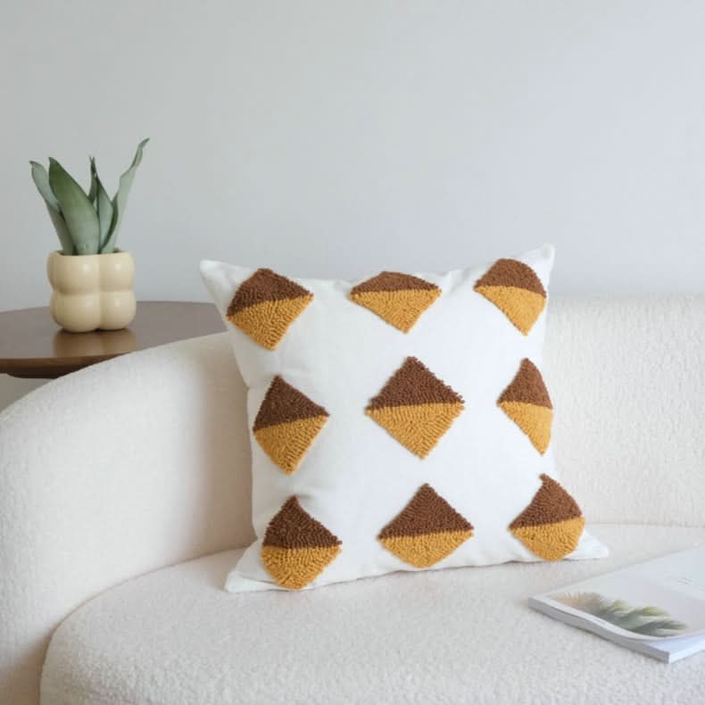 Wabi-Sabi Style Contrasting Color Loop Velvet Pillow