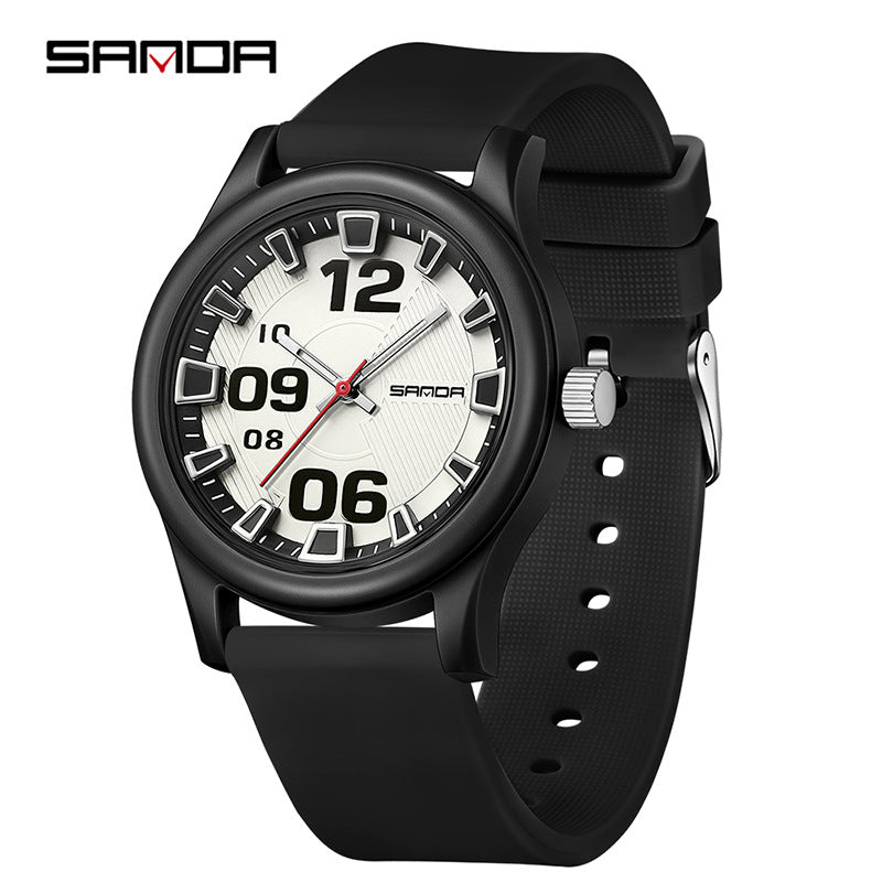 Sanda Kids Quartz Watch – Waterproof Contrast Color Silicone Student Watch