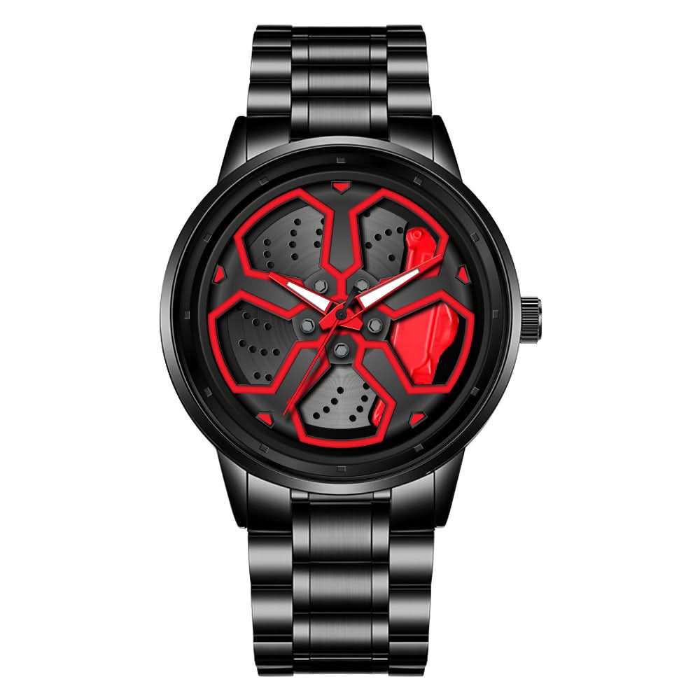 Men's Wheel-Style Waterproof Quartz Watch-Rotatable