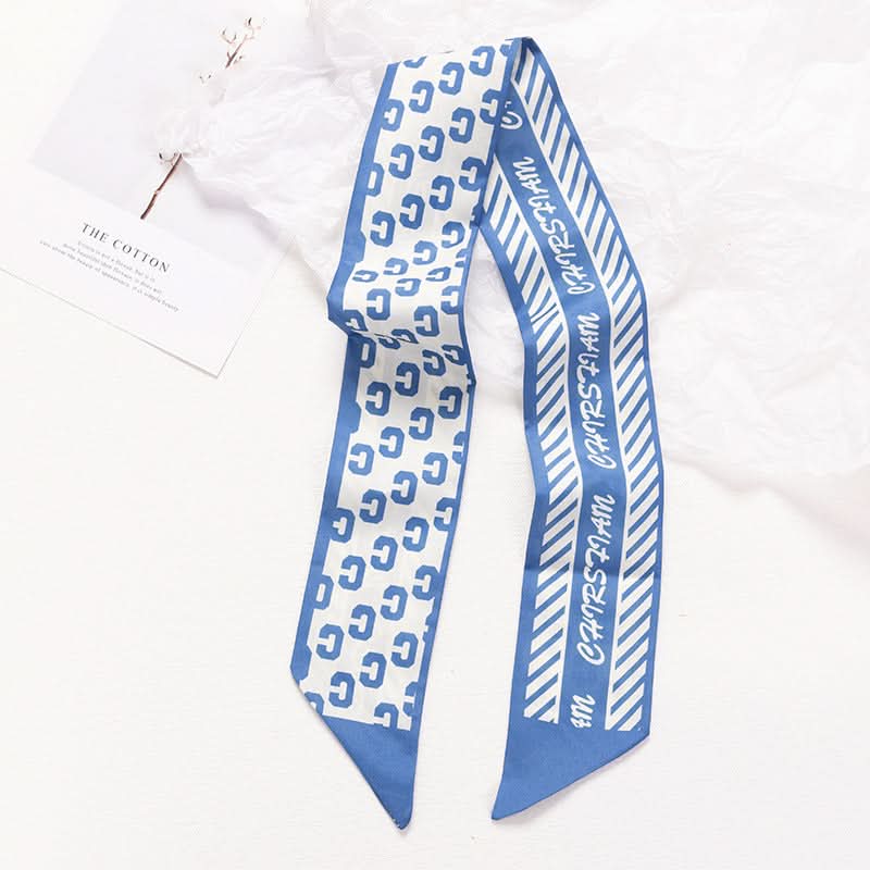 Silk Scarf Ribbon Ponytail Bow - Letter Headband Accessory (Set of 2pcs.)
