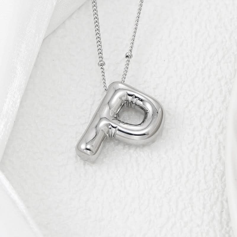 Silver-Plated Alphabet Pendant Necklace – Hip-Hop Style