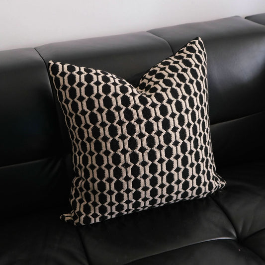 Knitted Geometric Pattern Pillow - Light Luxury Retro Cushion Cover