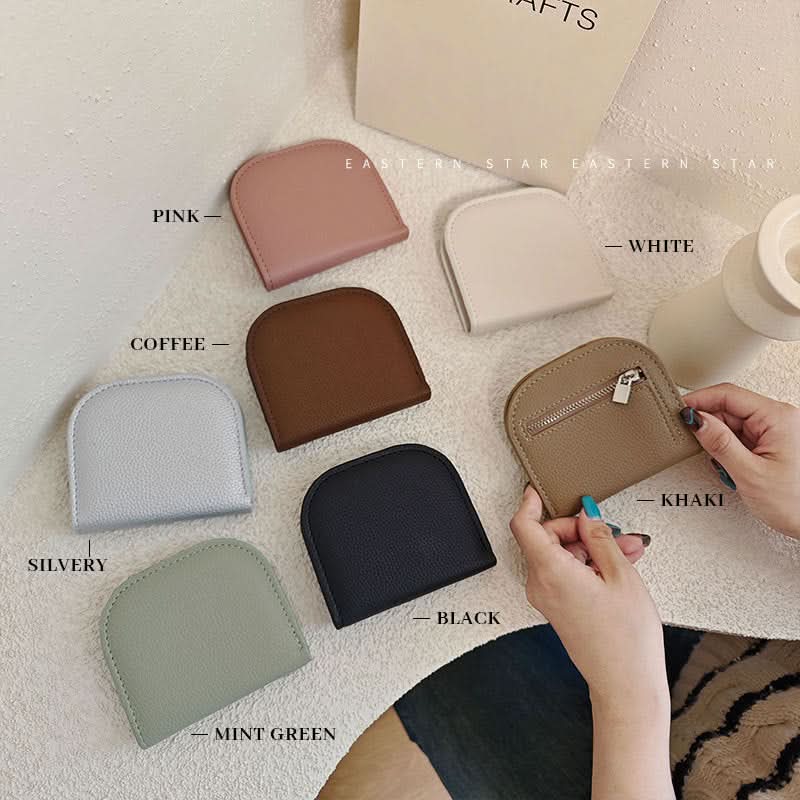 Mini Semi-Circle Coin Purse – Stylish Solid Color Wallet