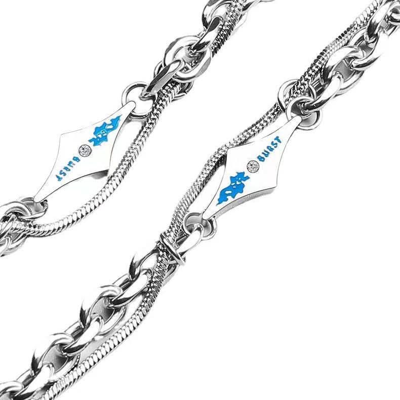 Men’s Titanium Steel Double-Layer Chain Bracelet – Hip-Hop