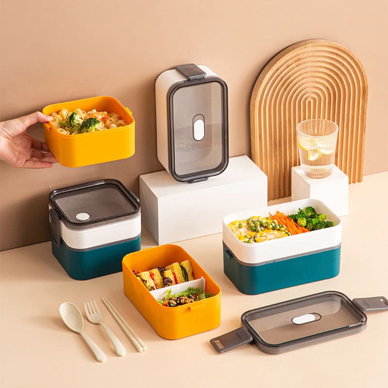 Microwave-Safe Bento Lunch Box – Includes Chopsticks & Bag