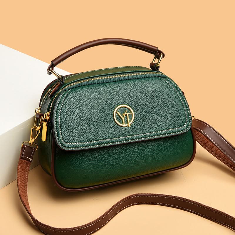 Women's Trendy Small Round Shoulder Bag with Multi-Compartment Design