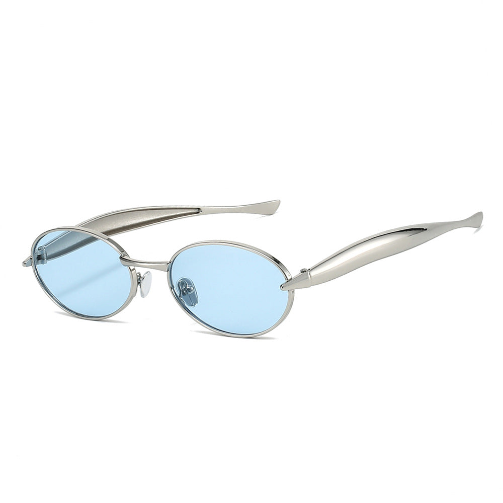 Oval Small Frame Sunglasses – Unisex Metal Trendy Shades | Fashion Sunglasses