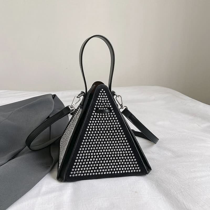 Fashionable Triangle Handbag with Diamond Detail