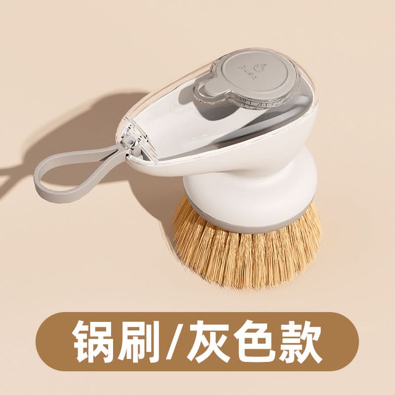 Natural Sisal Dish Brush with Liquid Dispenser – Non-Slip, Leak-Proof Pot