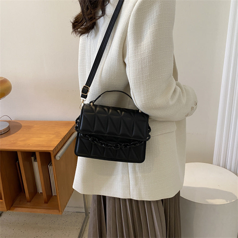 Retro PU Square Handbag – Small Chain Shoulder Bag for Women