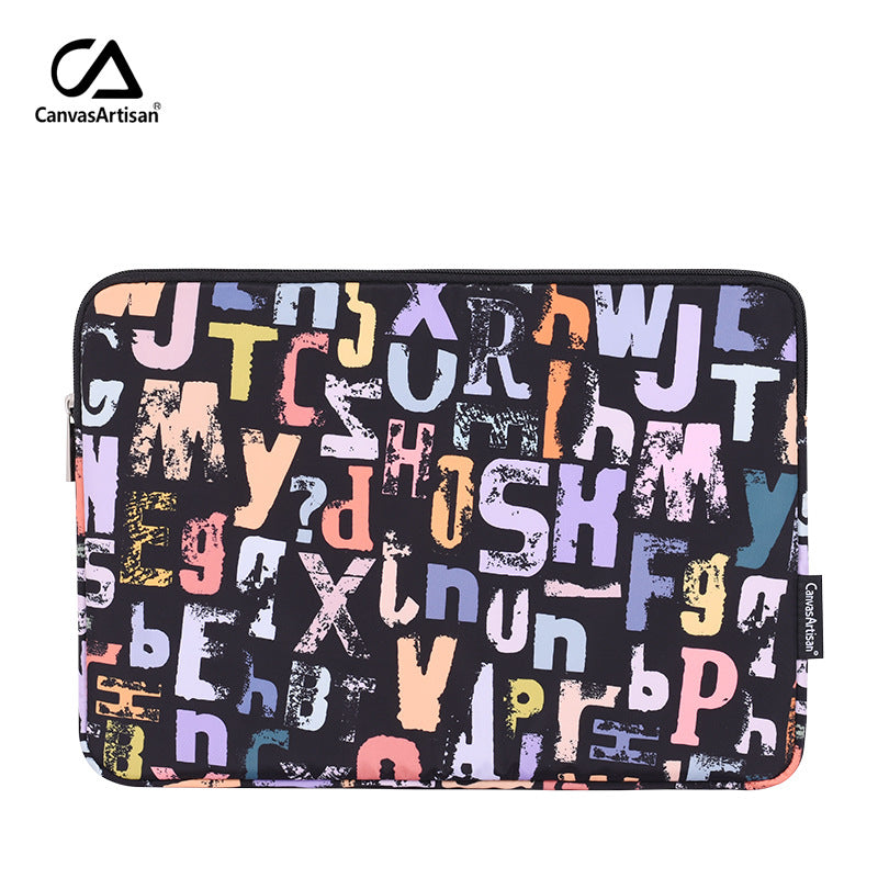 Black Urban Letters Laptop Sleeve – Waterproof, Shock-Resistant Case for HP & more (11–15")