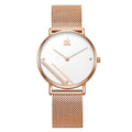 SK Women’s Quartz Watch – Classic Design with Stainless Steel Mesh Strap, Waterproof
