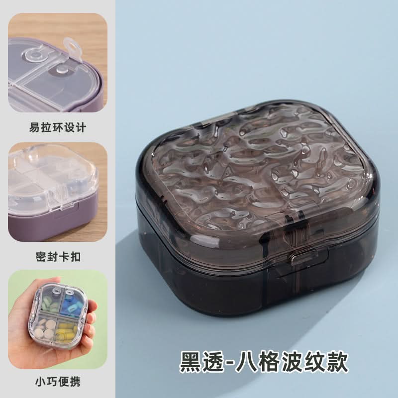 Portable 8-Compartment Travel Pill Box – Moisture-Proof