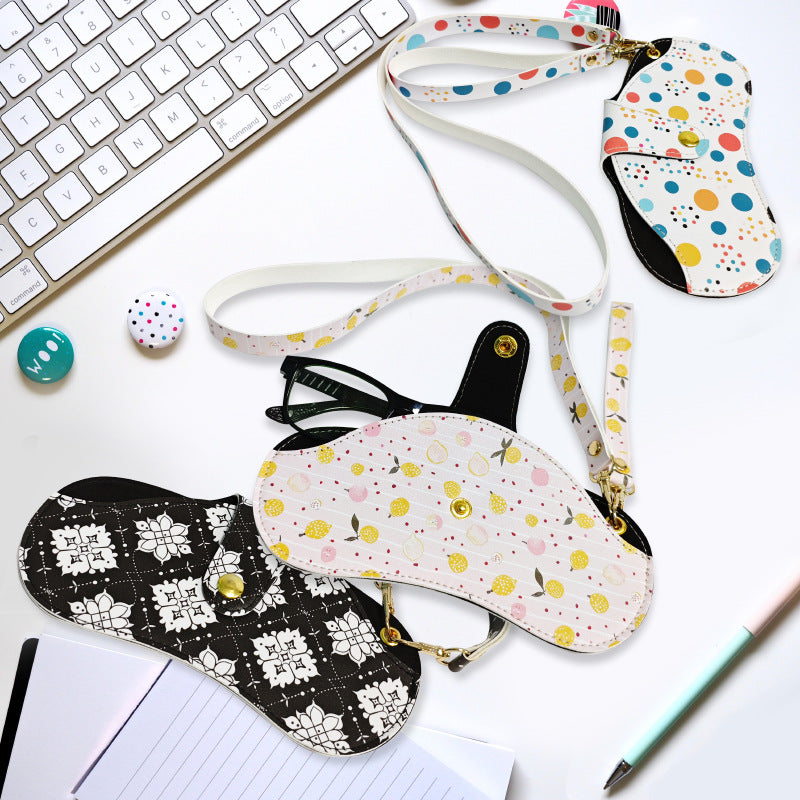 Floral Neck Hanging Leather Glasses Case – Stylish Glasses Holder