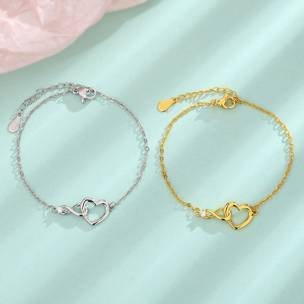 1 pc. Diamond-Studded Heart-Shaped Infinite Love Bracelet