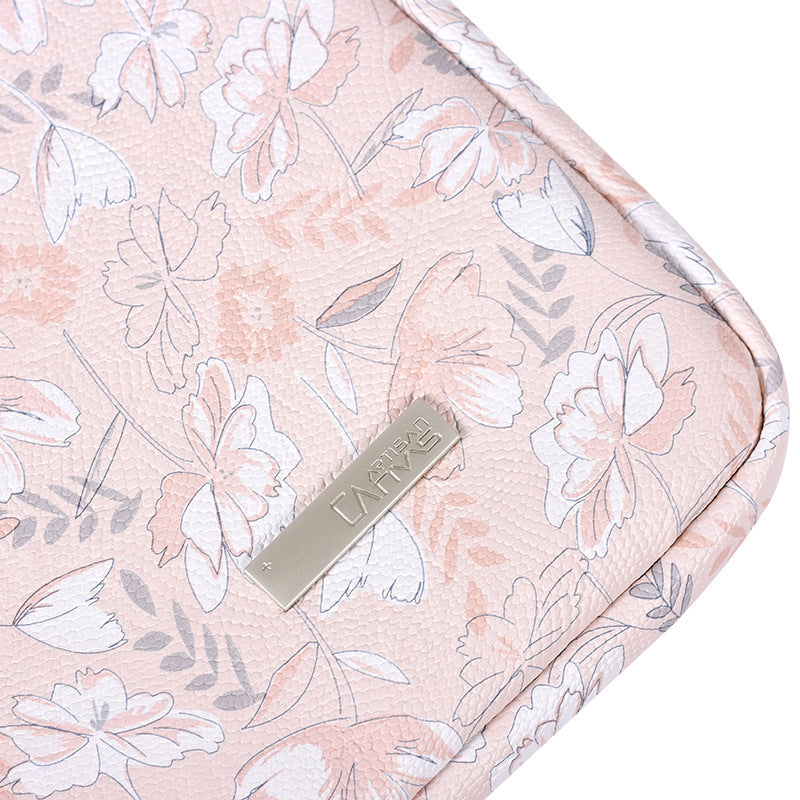 Floral Laptop Sleeve – Waterproof PU Protective Case with Botanical Print (11–15 Inch)