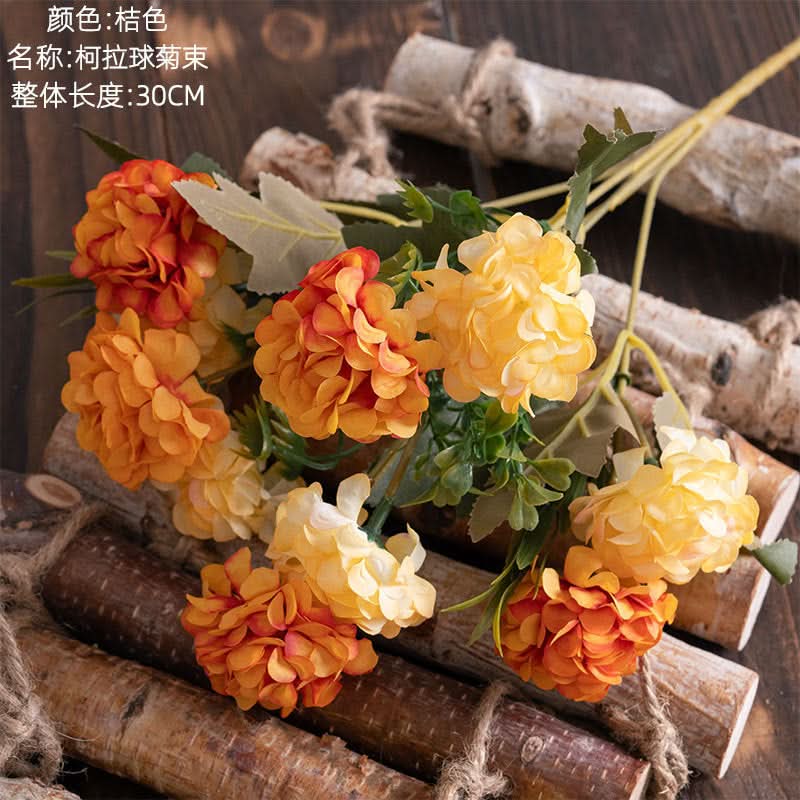 Set of 2 pcs. Ball Chrysanthemum Artificial Flower Bunch