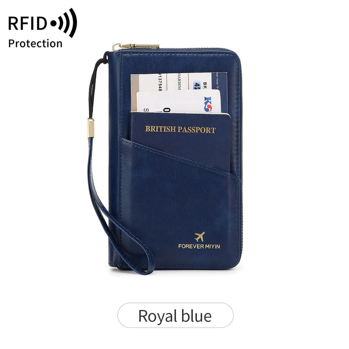 RFID Anti-Theft Travel Passport Wallet – Zipper Organizer for Documents & Tickets