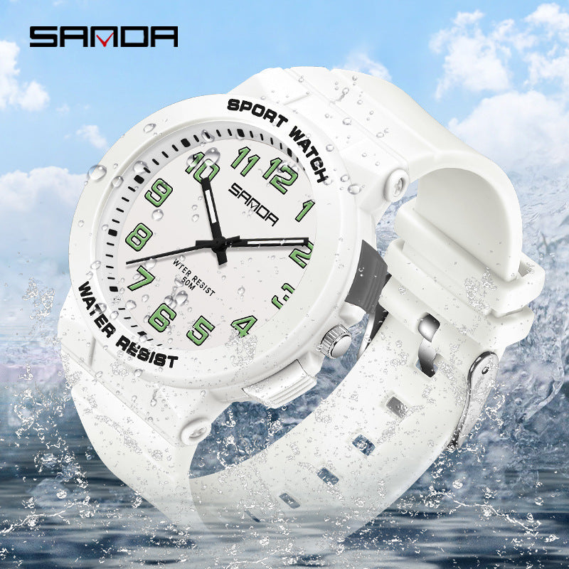 Sanda Luminous Waterproof Sports Watch – Analog Quartz Watch for Students & Youth