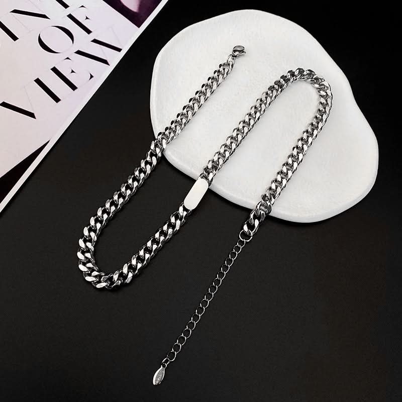 Men’s Titanium Steel Cuban Chain – Hip-Hop Clavicle Necklace