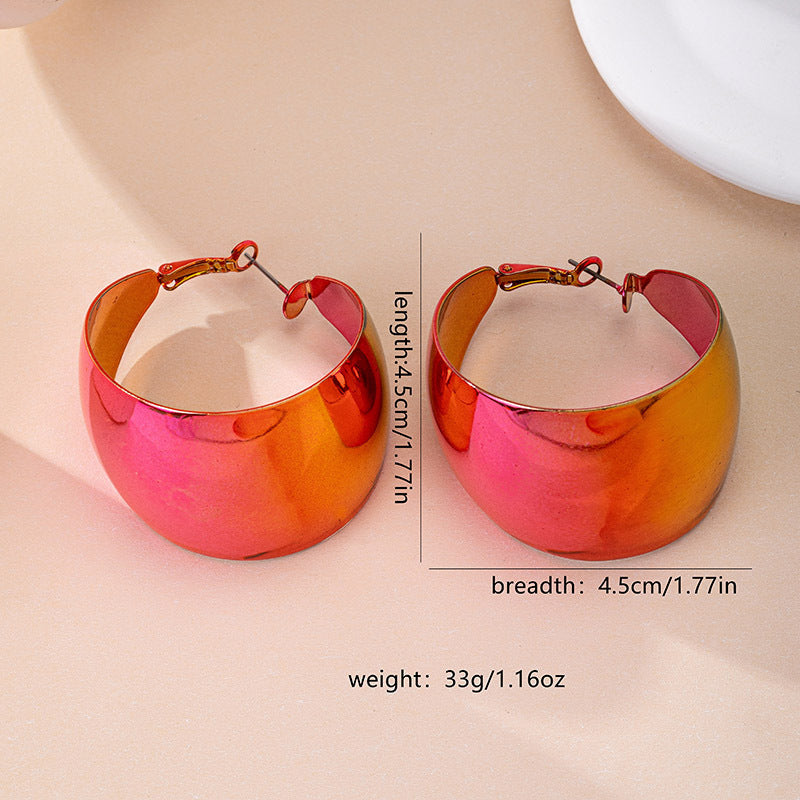Geometric Hoop Earrings for Women – Alloy Fashion Jewelry with Rectangular Design