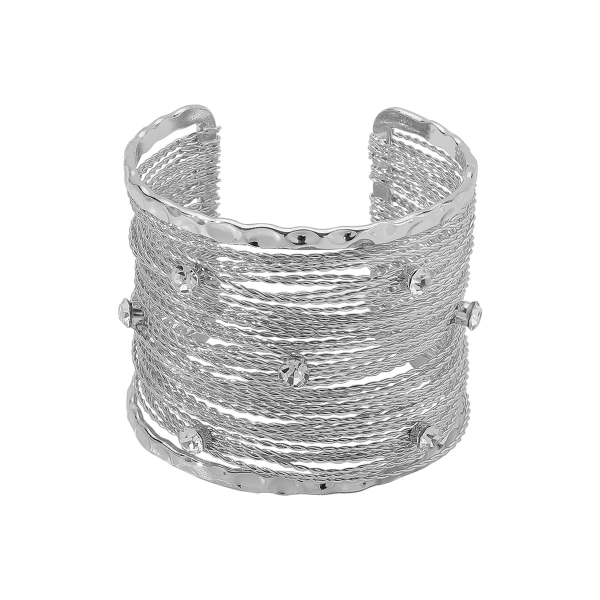 Glamorous Wrap Statement Bracelet for Women – Adjustable Multi-Strand Shine Cuff