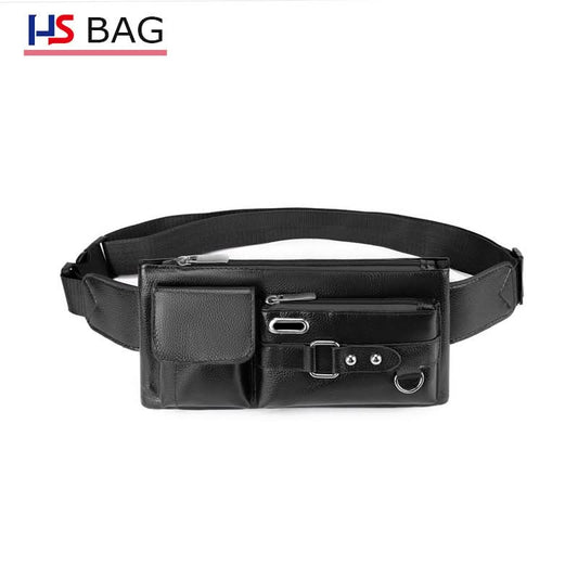 Men's PU Leather Chest and Waist Bag – Multi-Layer