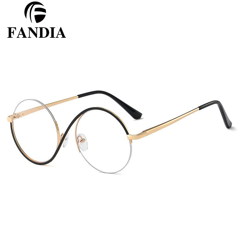 Women’s Metal Half-Frame Blue Light Glasses – Stylish Optical Frames for Myopia