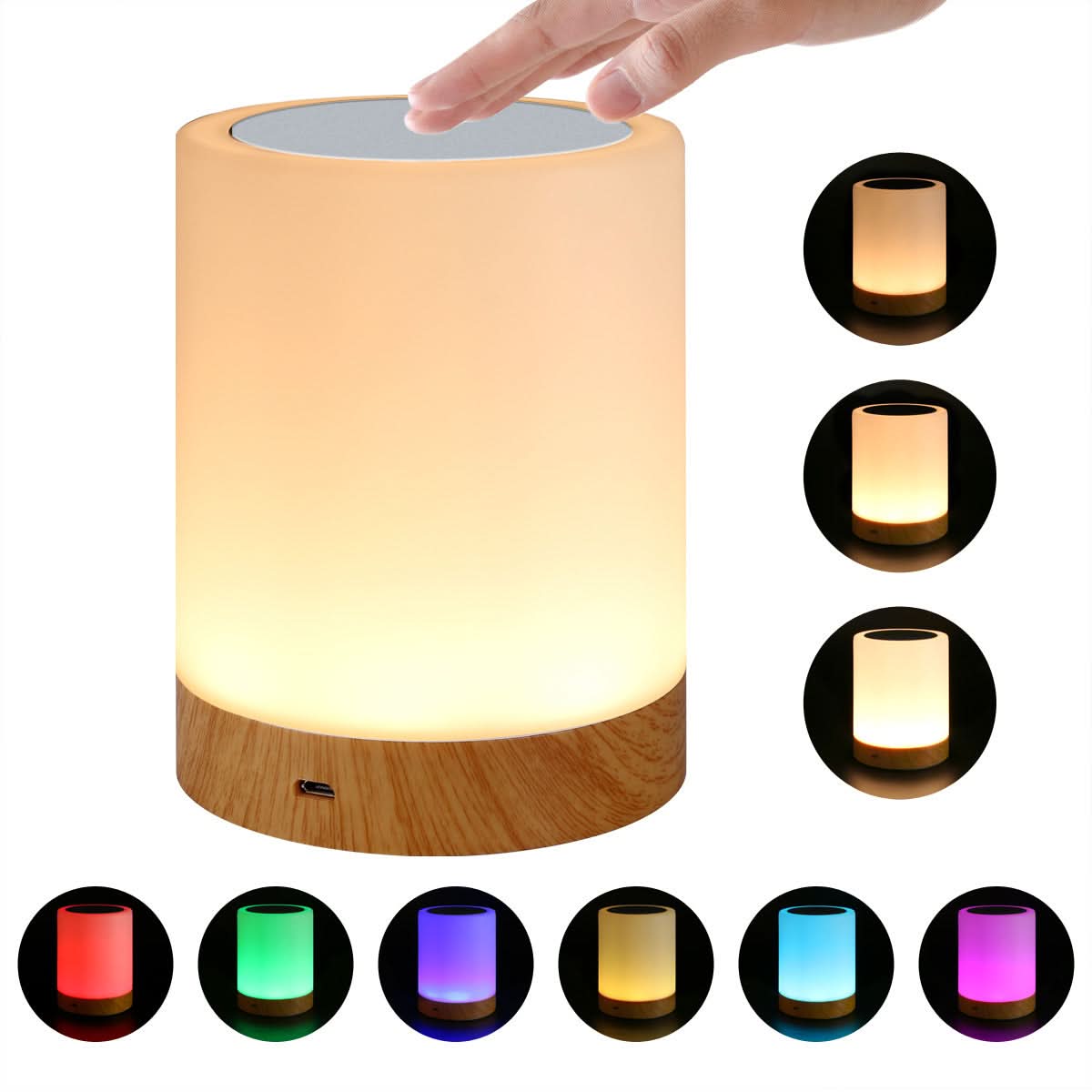 Touch-Control LED Night Light with 13 Colors