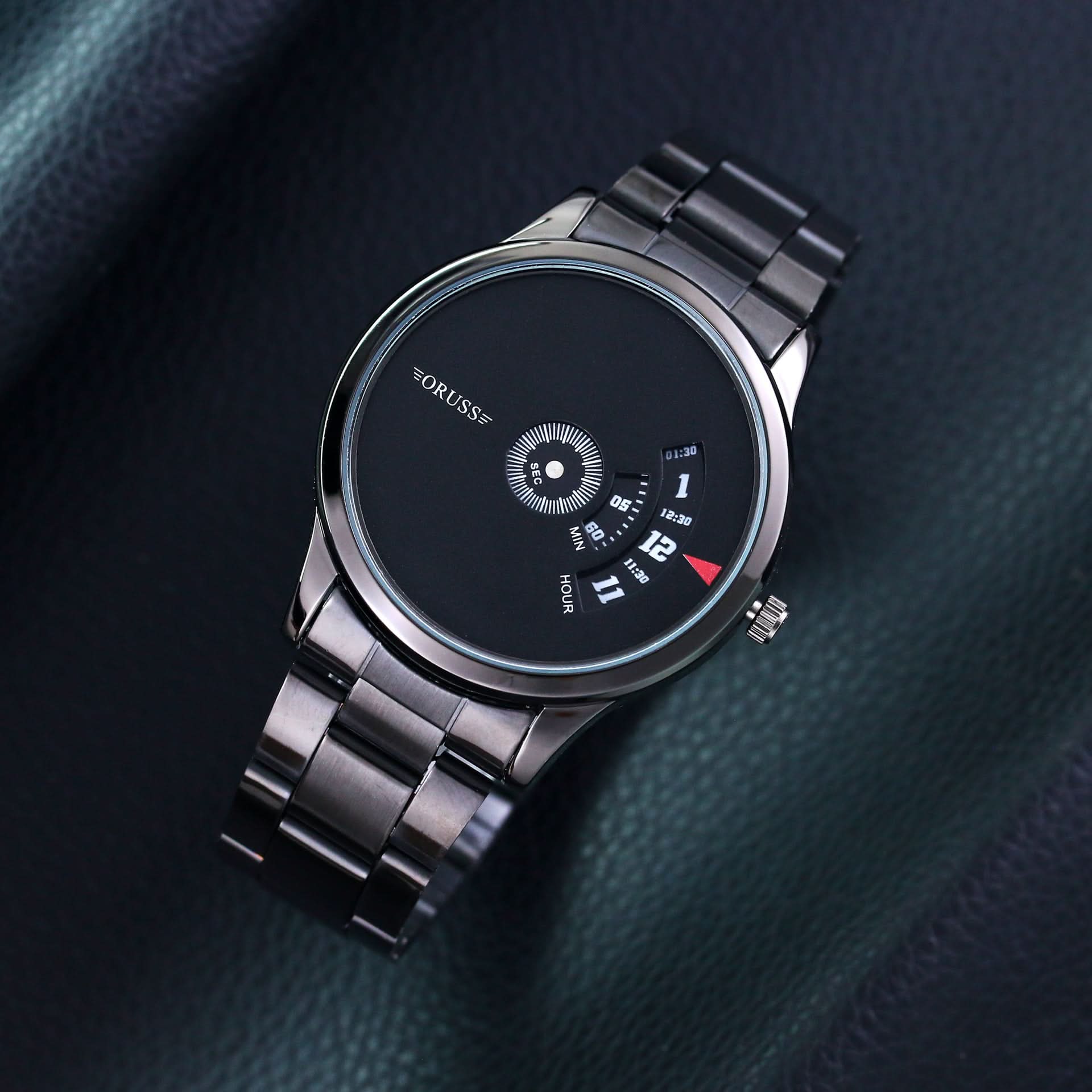 Men's Unique Dial Stainless Steel Watch