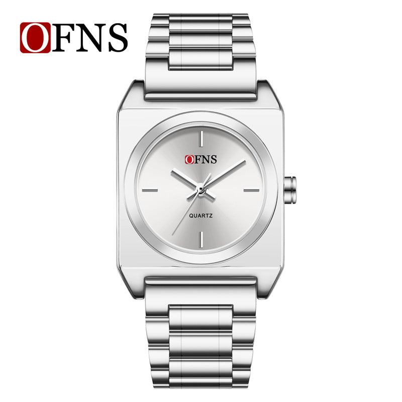 OFNS Square Quartz Watch – Waterproof Casual Stainless Steel Watch for Women