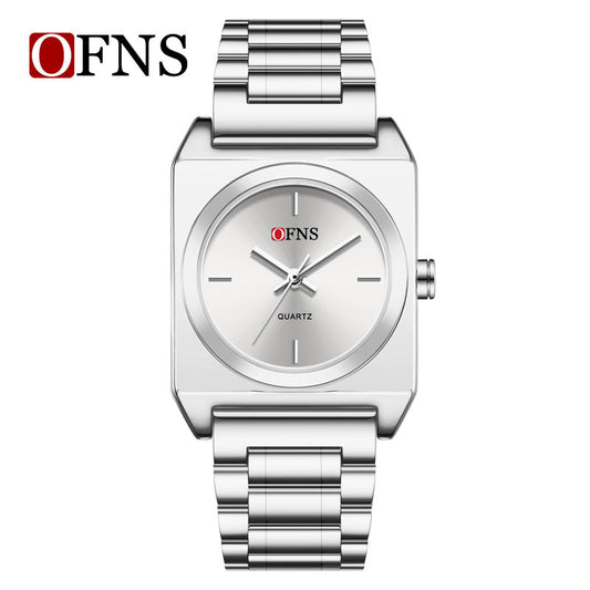 OFNS Square Quartz Watch – Waterproof Casual Stainless Steel Watch for Women