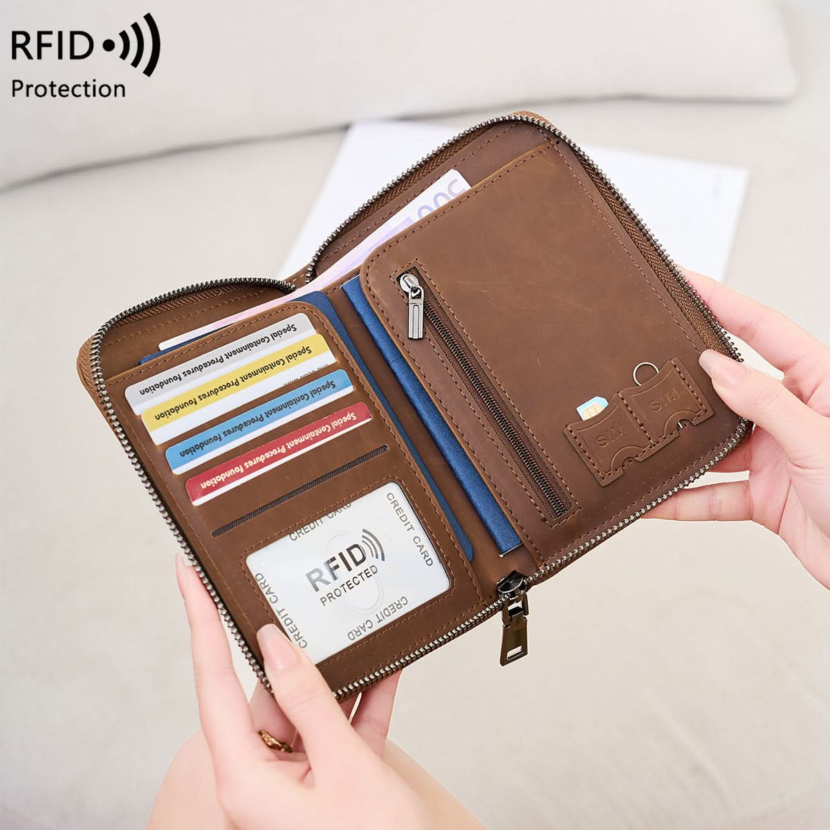 RFID Travel Passport Holder – Anti-Theft PU Leather Wallet
