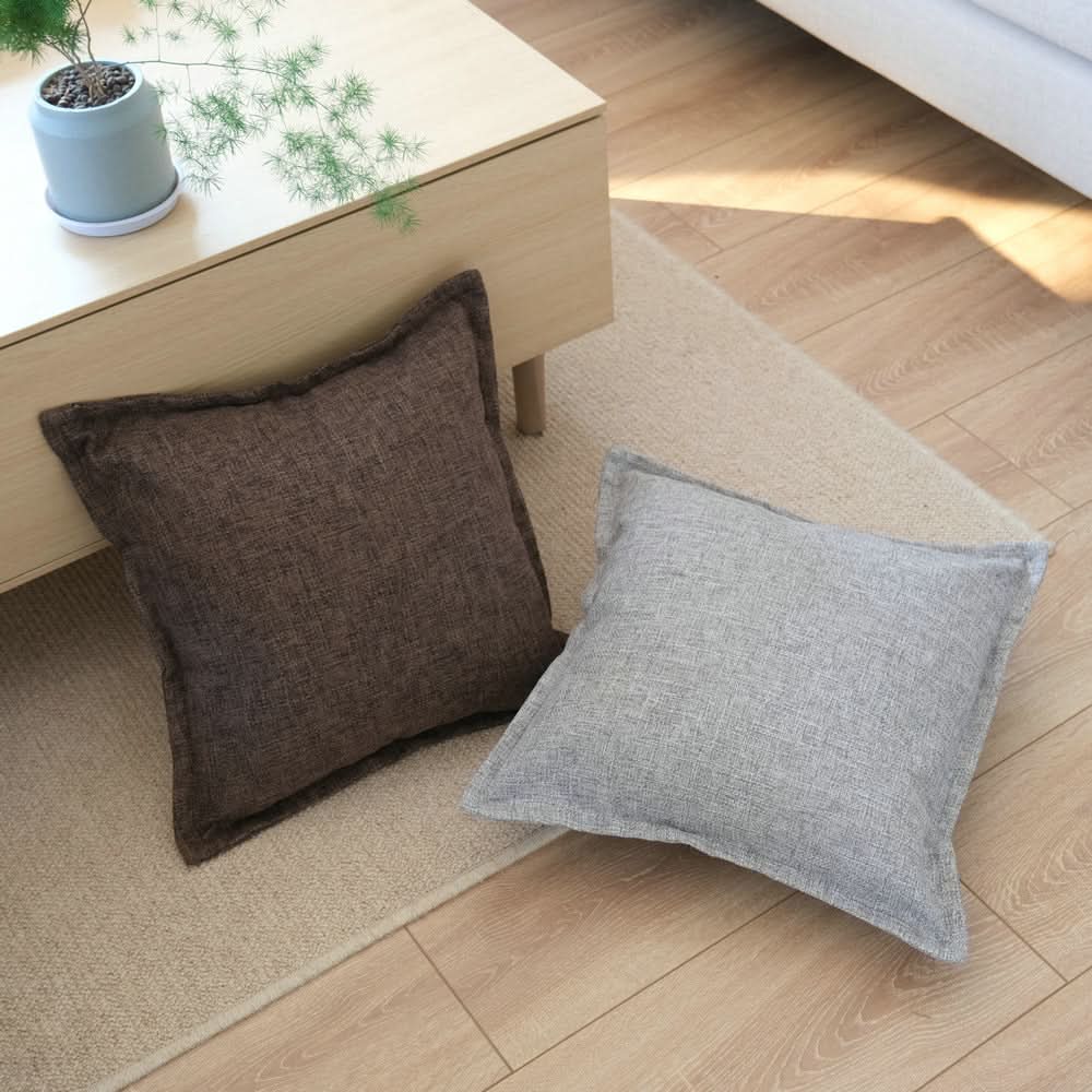 Simple Japanese Style Linen Pillow Cover - Pressed Edge, Multi-Use