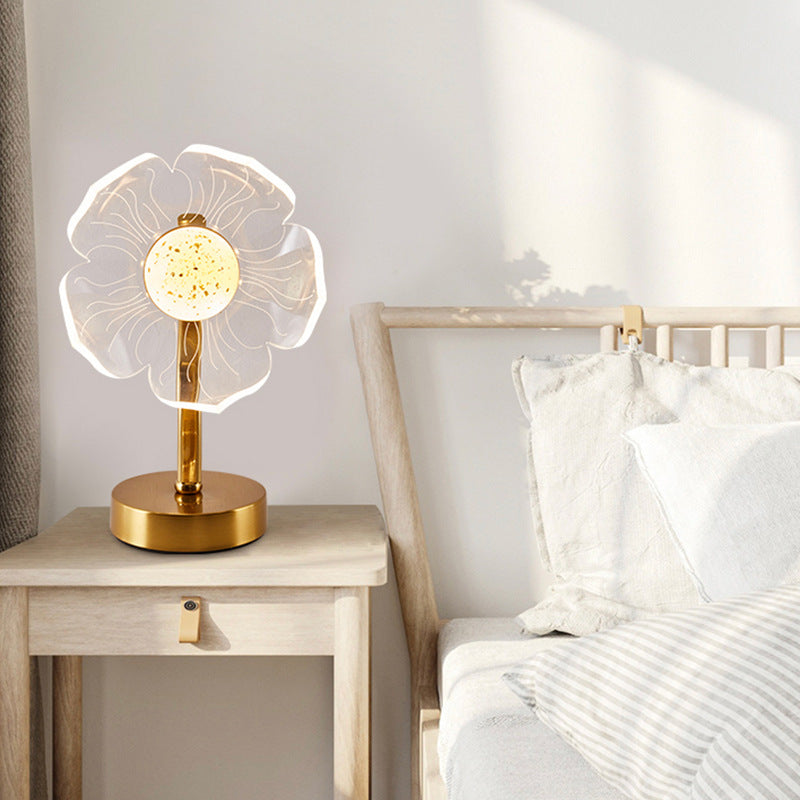 Modern Windmill Acrylic LED Table Lamp – USB Bedside Light