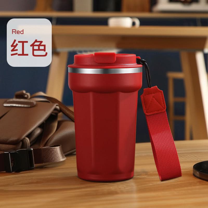 Stainless Steel Vacuum Insulated Coffee Tumbler – Portable Mug with Handle
