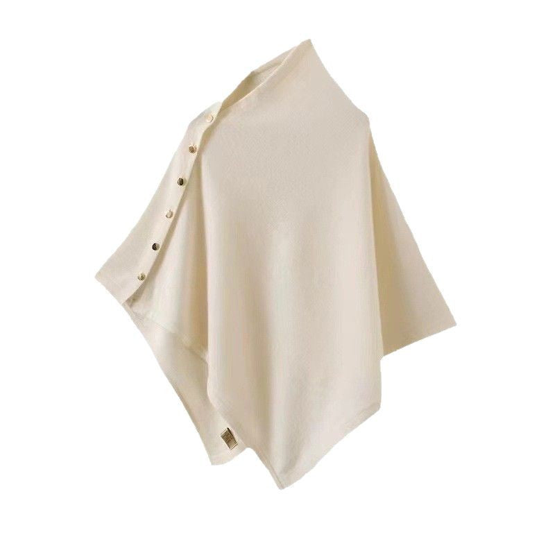 100% Wool Shawl – Knitted Cashmere Cape Scarf for Women, Autumn Warmth