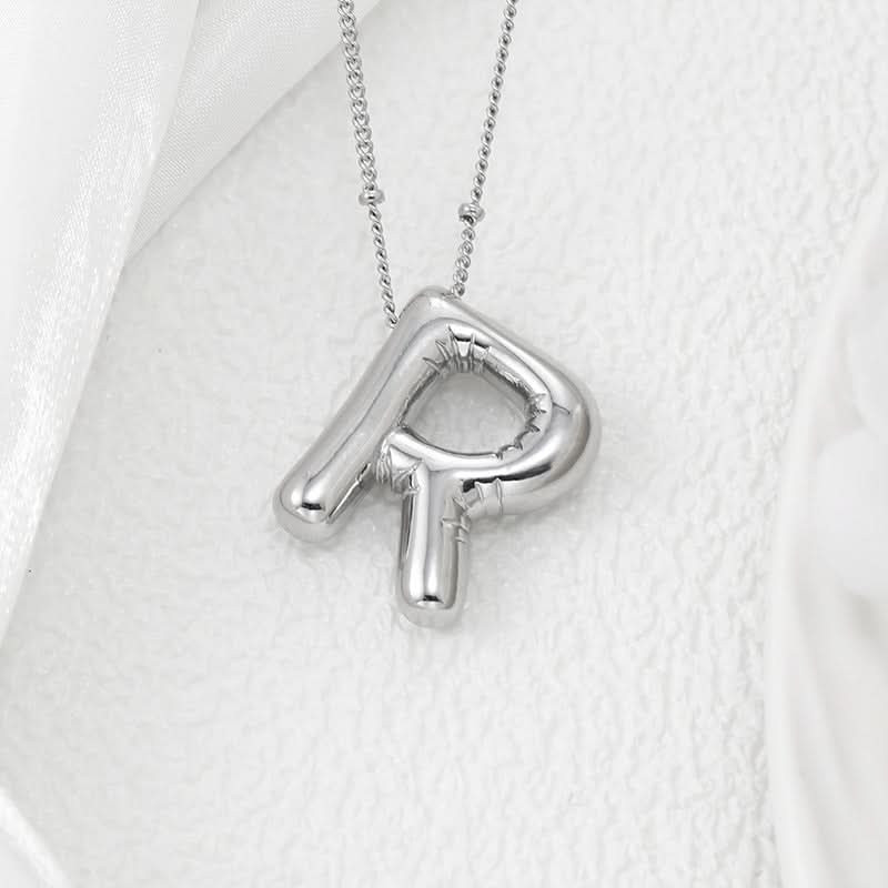 Silver-Plated Alphabet Pendant Necklace – Hip-Hop Style