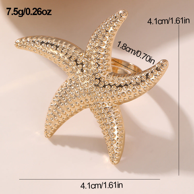 Rose Gold Statement Ring for Women – Irregular Korean Style Resin Jewelry