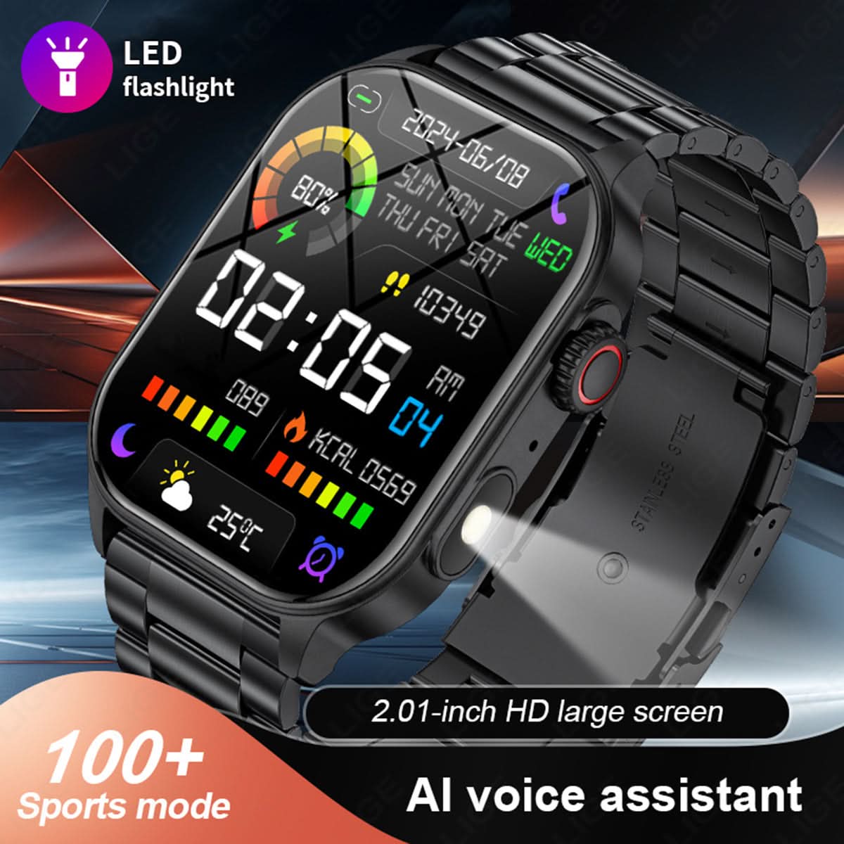 Smartwatch with Bluetooth Call, Health & Fitness Tracking, HD Touch Screen