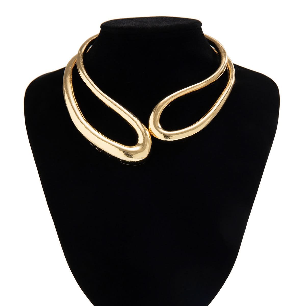 American U-Shaped Twisted Chain Choker Necklace & Bracelet For Women