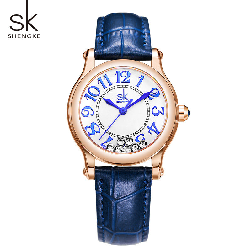SK Women’s Quartz Watch – Round Dial, Waterproof Basic Fashion Watch