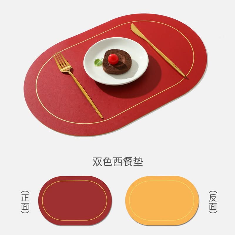 Leather PVC Non-Slip Dining Table Mat